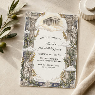 Convite Grécia Antiga Mitologia Grega Templo Aniversário