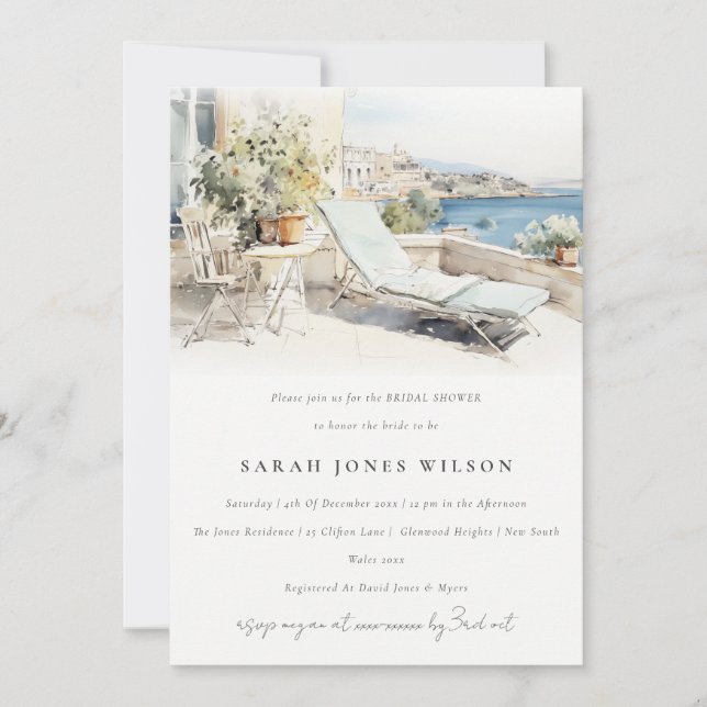 Convite Grécia Curfu — Chá de panela de paisagem (Frente)