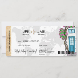 Convite Grécia de Destino do Bilhete de Embarque Surpresa