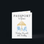 Convite Grécia Passaporte Aniversário Presente<br><div class="desc">Um divertido 18º Passaporte de Convite de Aniversário! Você precisa de uma maneira divertida de fazer uma viagem como presente! Envie um passaporte com todas as informações. Cores em branco, Dourado e azul claro. Isto é para uma Grécia, no entanto, se você tem um certo lugar ou esquema de cores,...</div>