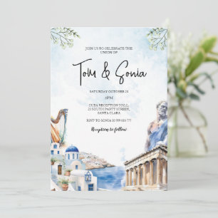 Convite Grécia Santorini Destino de Casamento