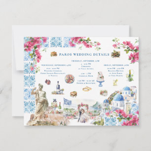 Convite Grécia Wedding Weekend Bem-vindo Digital