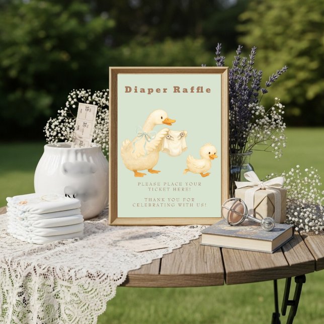 Convite Green A Silly Goose Diaper Raffle Table Sign  (Green A Silly Goose Diaper Raffle Table Sign)