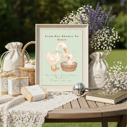 Convite Green A Silly Goose From Our Shower To Yours Sign