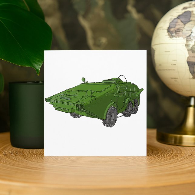 Convite Green Armoured Military Vehicle (Criador carregado)