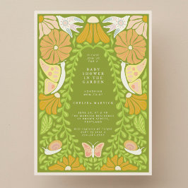 Convite Green Botanical Garden Baby Shower Invitation