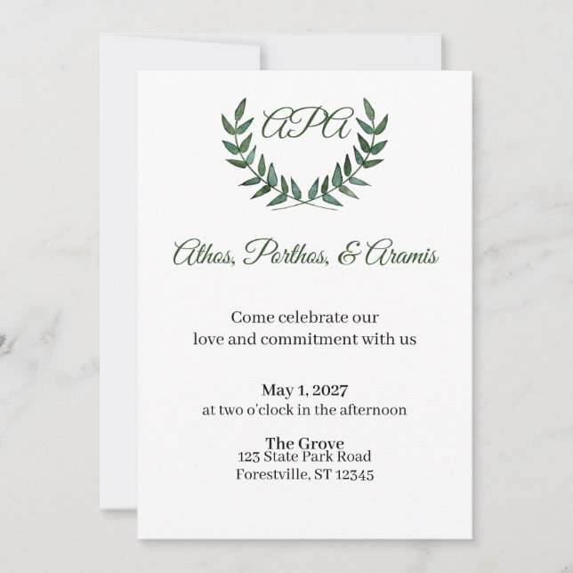 Convite Green Branches Invitation (Frente)