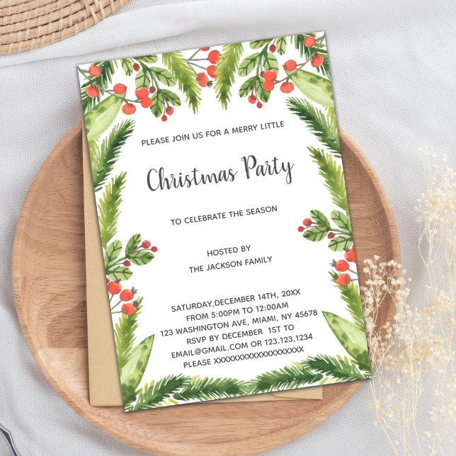 Convite Green Christmas Christmas Invitations (Green Christmas Christmas Invitations)