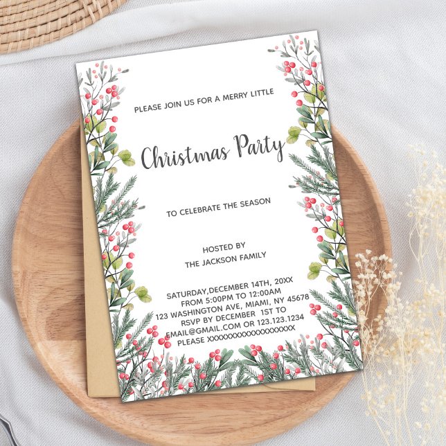 Convite Green Christmas Invitations (Green Christmas Invitations)