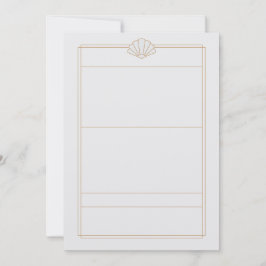 Convite Green & cream Art Deco Style Wedding Invitation