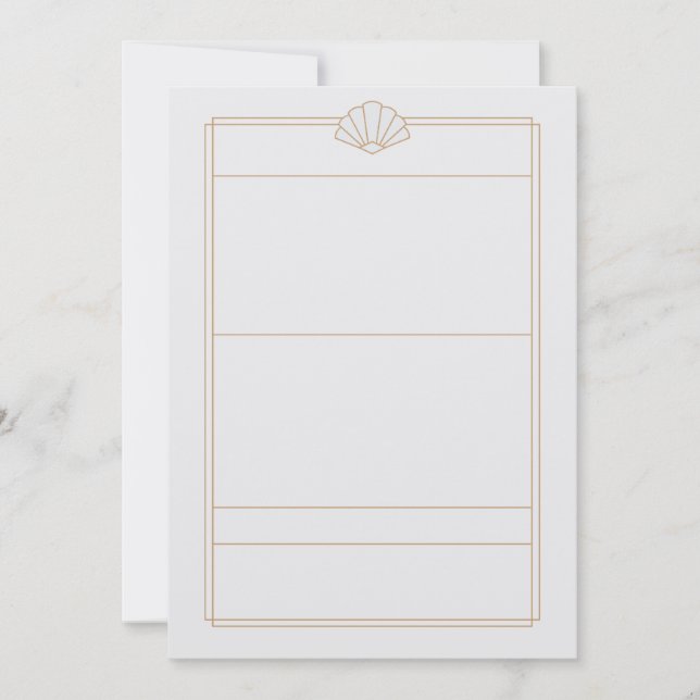 Convite Green & cream Art Deco Style Wedding Invitation (Frente)