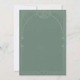 Convite Green & cream Art Deco Style Wedding Invitation