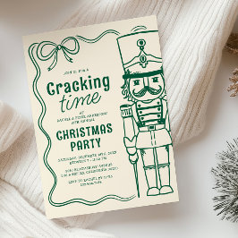Convite Green Doodle Nutcracker Christmas Holiday Party
