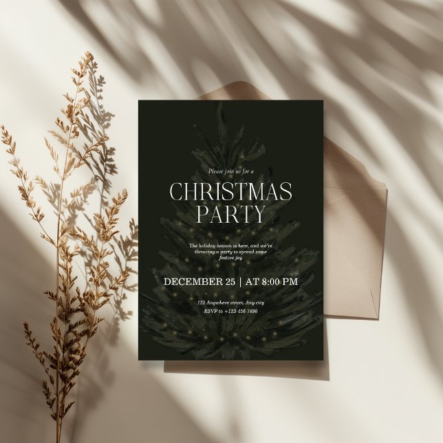 Convite Green Elegant Christmas Holiday Party (Criador carregado)