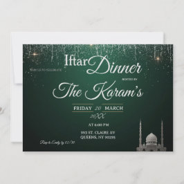 Convite Green Elegant Mosque Ramadan Iftar Party  Invit