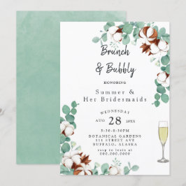 Convite Green Eucalyptus and Cotton Bridesmaids Luncheon I