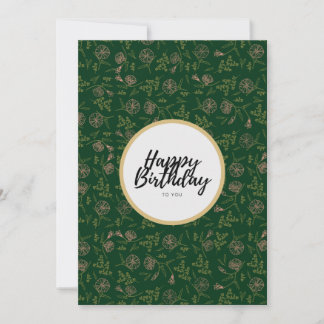 Convite Green Floral Happy Birday para você
