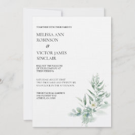 Convite Green Foliage Wedding Invitation