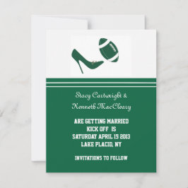 Convite Green Football Save The Date Announcement 