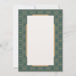 Convite Green & Gold Art Deco Style Wedding Invitation