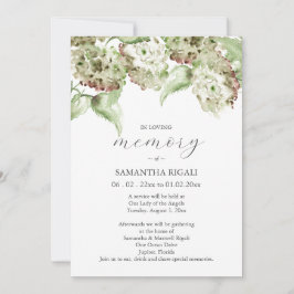 Convite Green Hydrangea Celebration of Life Invitations