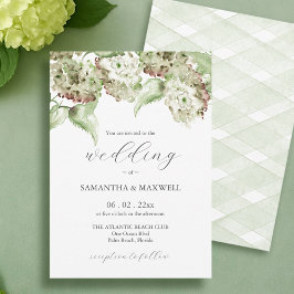 Convite Green Hydrangea Informal Wedding Invitation
