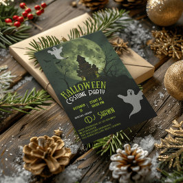 Convite Green Illustrative Modern Spooky Grunge Halloween