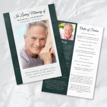 Green Leather Photo Memorial Service