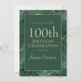 Convite Green Marble 1000th Birthday