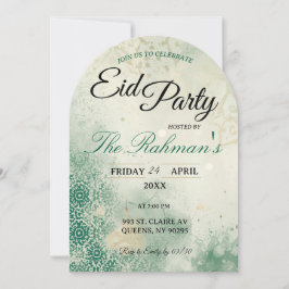 Convite Green Minimalist elegant Eid Party Invitation Card