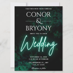 Convite Green Neon Wedding