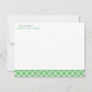 Convite Green Quatrefoil - Obrigado Notas