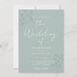 Convite Green Romantic Greenery Wedding Invitation