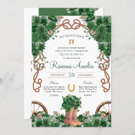 Convite Green Russe Western Charro Cowboy Boots Quince