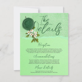Convite Green Seal Wedding Details Card