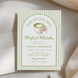Convite Green She's Found Her Perfect Matcha Bridal Shower