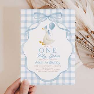 Convite Green Silly Goose Birthday Invitation