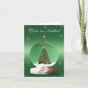 Convite Green Snow Globe Invitation