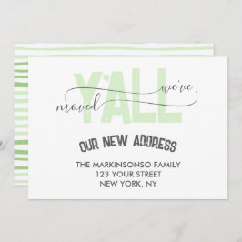 Convite Green Stripes We Moved Y'all Moving Announcement