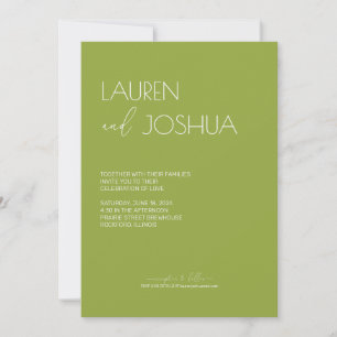 Convite Green Tea ・ Moderno Casamento de Script Minimalist