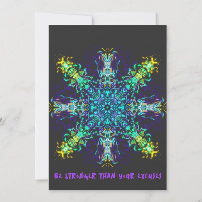 Convite Green Teal Psychedelic Bohemian Mandala (Frente)