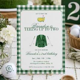 Convite Green Teeing Up To Two Golfe 2º Aniversário Gingha