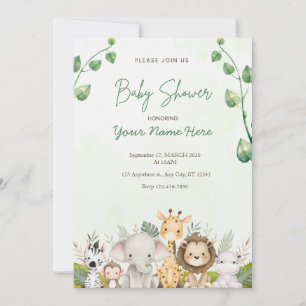 Convite Green Watercolor Baby Shower