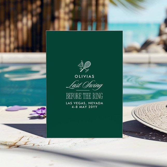 Convite Green & White Striped Last Swing Before the Ring (Criador carregado)