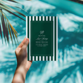 Convite Green & White Striped Last Swing Before the Ring