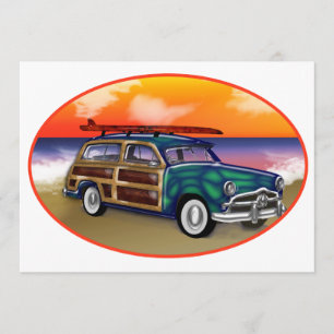 Convite Green Woodie & Surfboard no Sunset