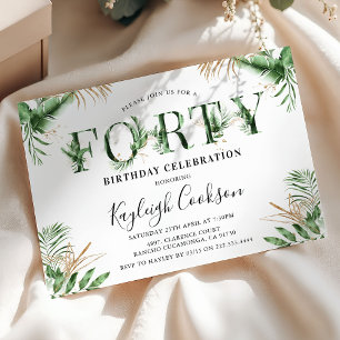 Convite Greenerescência Tropical de Verão de 40 Festas d