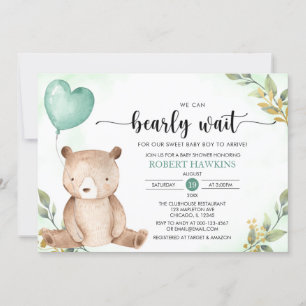 Convite Greeneric, podemos esperar Chá de fraldas do Urso