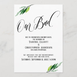 Convite Greenery adiou o lançamento do casamento "Nosso Ma