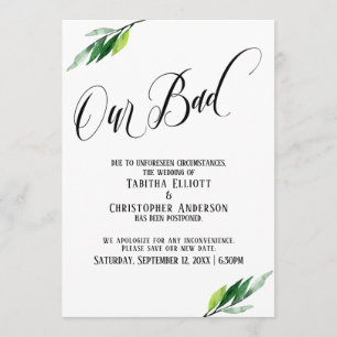 Convite Greenery adiou o lançamento do casamento "Nosso Ma